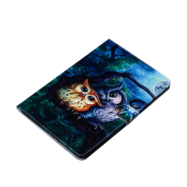 Sandsberg | Oil Owl Muster Horizontal Flip Lederhülle für Huawei MediaPad M5 Lite 8 / Honor Tab 5, mit Halter & Kartensteckplatz & Brieftasche