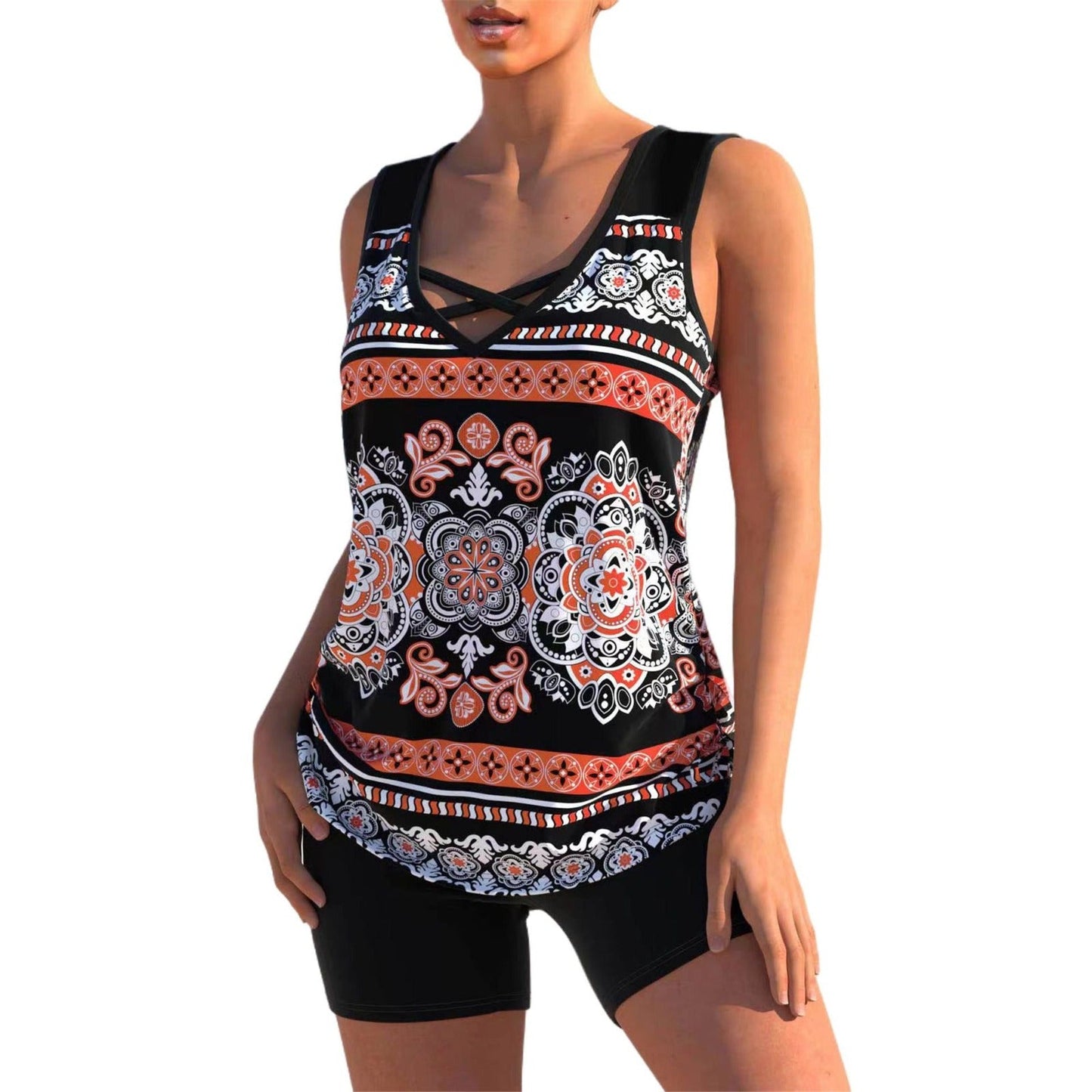 Moa | Tankini mit Print und V-Ausschnitt | Bademode Damen | Badeanzug Damen