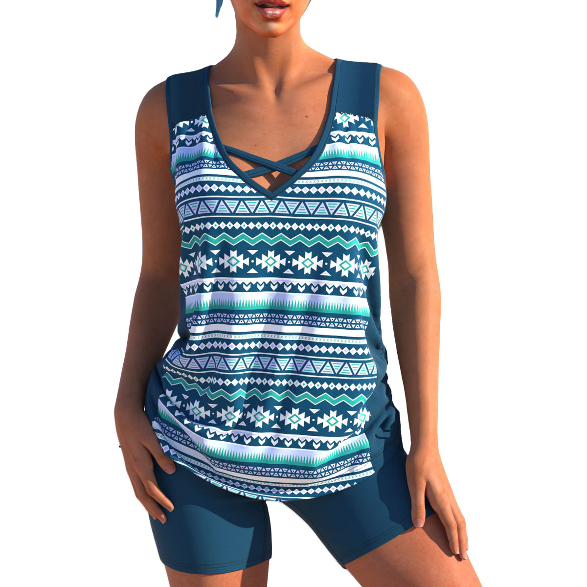 Moa | Tankini mit Print und V-Ausschnitt | Bademode Damen | Badeanzug Damen