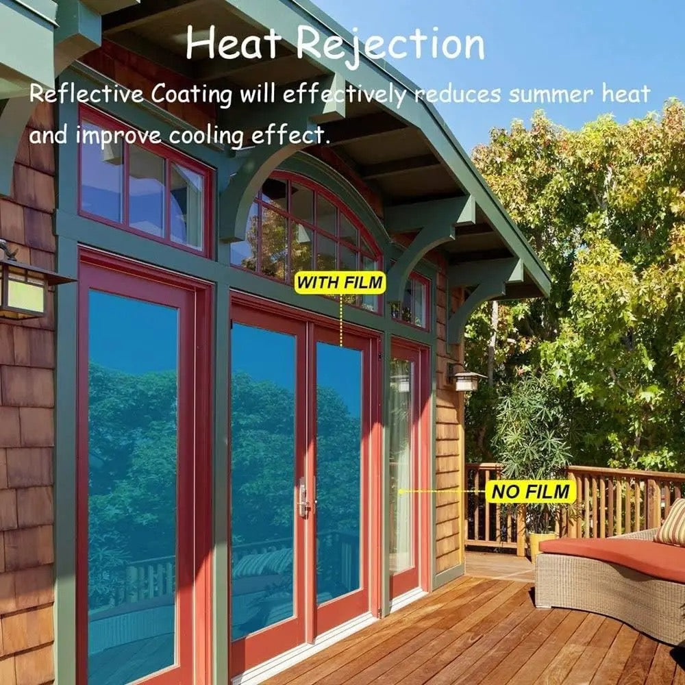 Fenster Privatsphäre Tönungsfolie, Anti-UV-Sonnenschutz Wärme Control Reflexionsfolie, Fenster Kühlfolienaufkleber