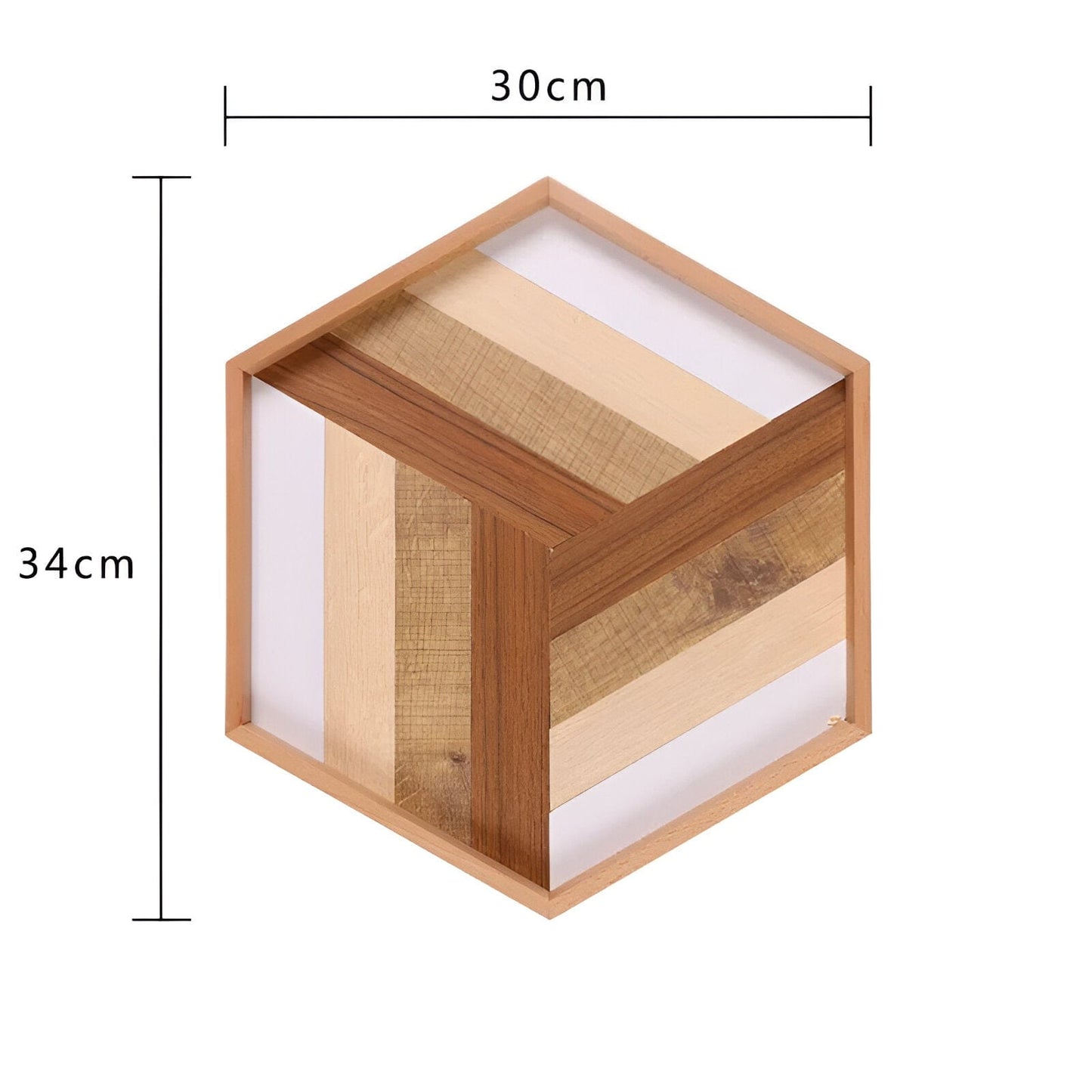 Hexagon Holz Dekorativer Aufbewahrungstablett