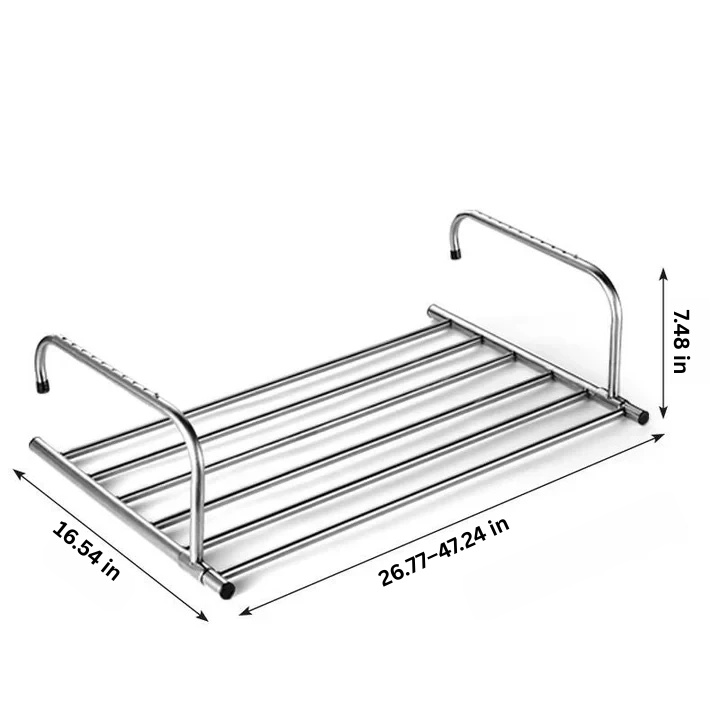 Sandsberg | Edelstahl erweiterbarer faltbarer Balkon Wäschetrockner