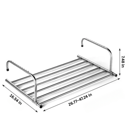 Sandsberg | Edelstahl erweiterbarer faltbarer Balkon Wäschetrockner