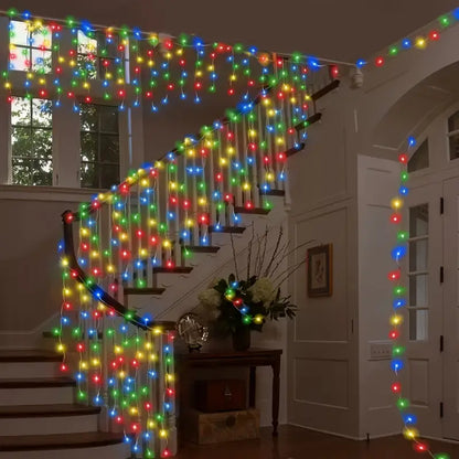 Sandsberg | LED Sternenhimmel Eiszapfen Lichterkette – Dekorative Lichtervorhänge für Weihnachten und Garten