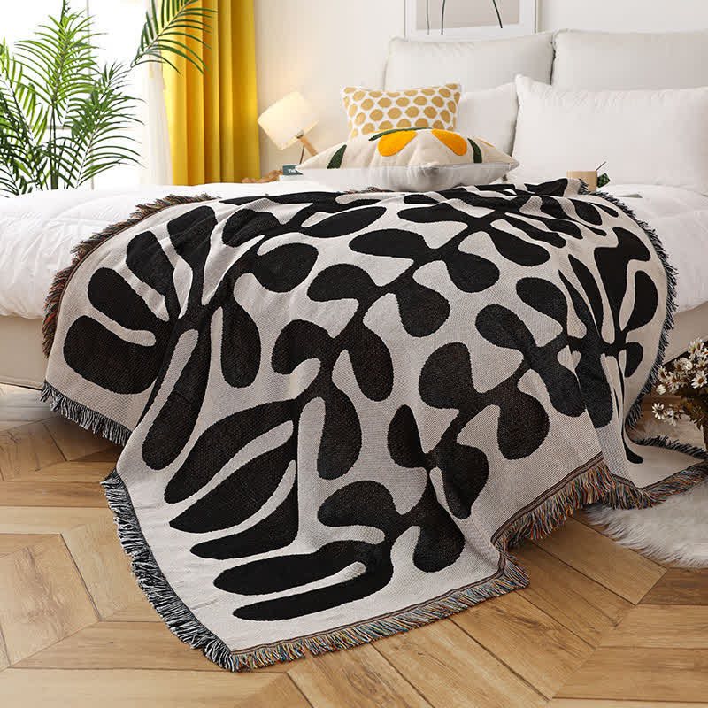 Leichte, weiche Decke mit Retro-Blattquaste