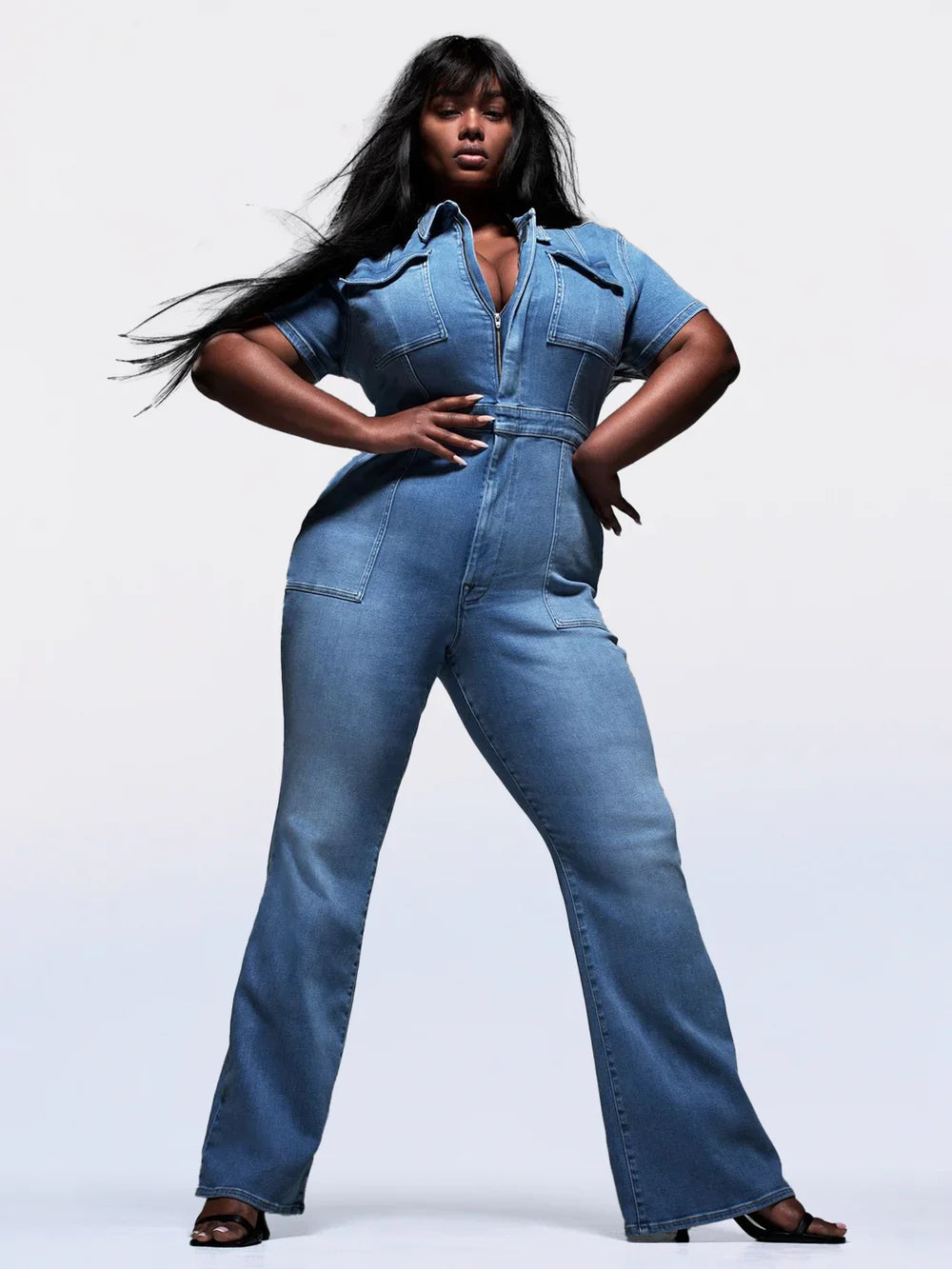 Dünner Denim-Overall in Stiefelform