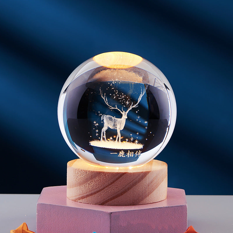 3D Kristallkugel Nachtlampe