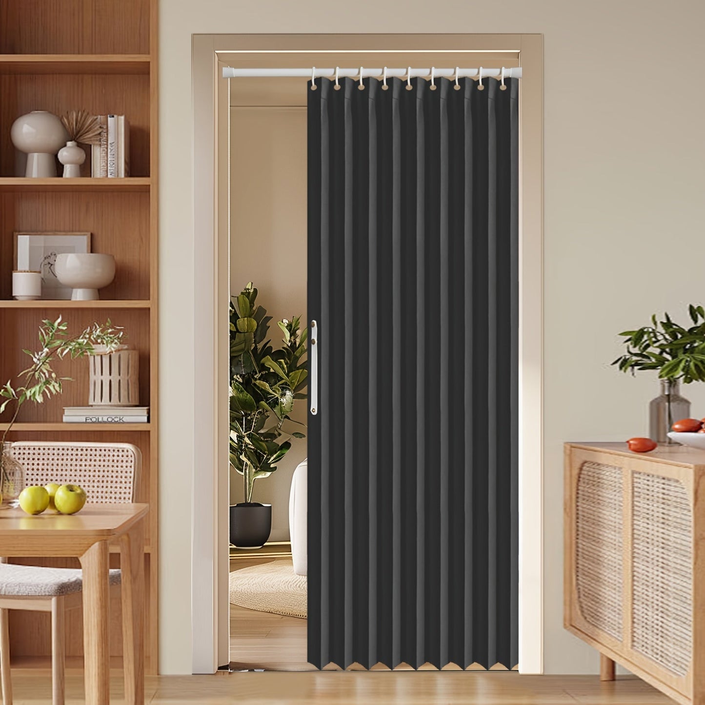 Sandsberg | Bunte magnetische Faltenvorhang – Einfache Dekoration, platzsparender Raumteiler für Zuhause und Geschäft – Lebhaftes künstlerisches Design, maschinenwaschbares Polyester