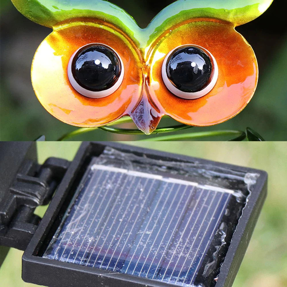 Sandsberg | Solar Gartenleuchte Eule mit Farbwechsel – Dekorative LED Außenbeleuchtung für Garten und Hof