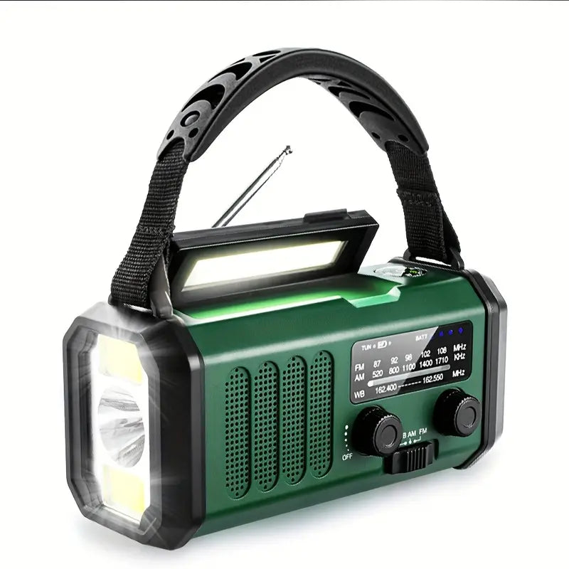 Sandsberg | Solar-notfallradio Mit Powerbank – Kurbelradio Mit Led-taschenlampe Für Camping & Outdoor
