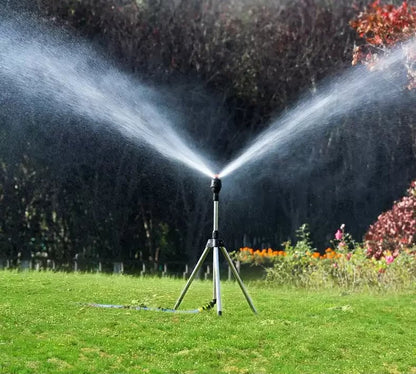 Sandsberg | TurboSpray Verstellbarer 360° GartenSprinkler – Edelstahl Rotierendes Rasenbewässerungssystem