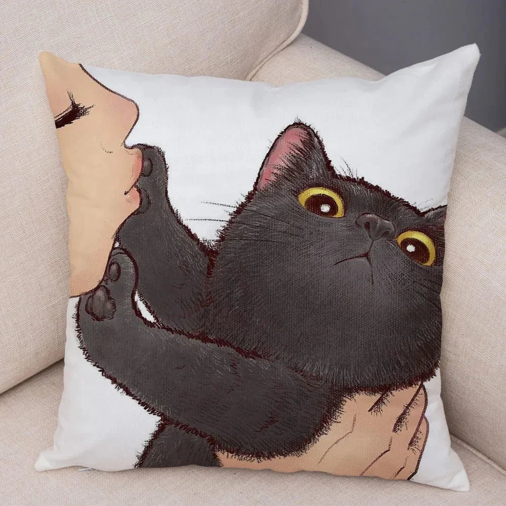 Charmante Katze Illustration Kissen Kissenbezug
