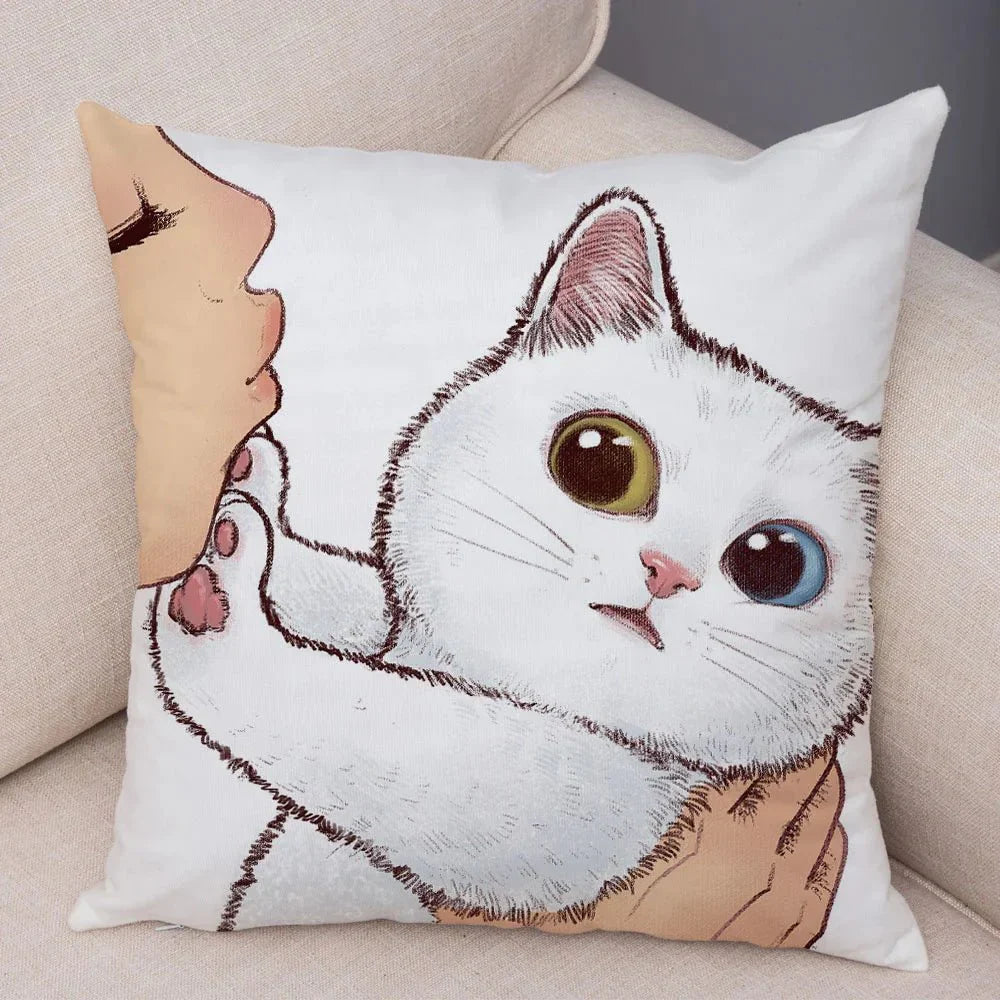Charmante Katze Illustration Kissen Kissenbezug