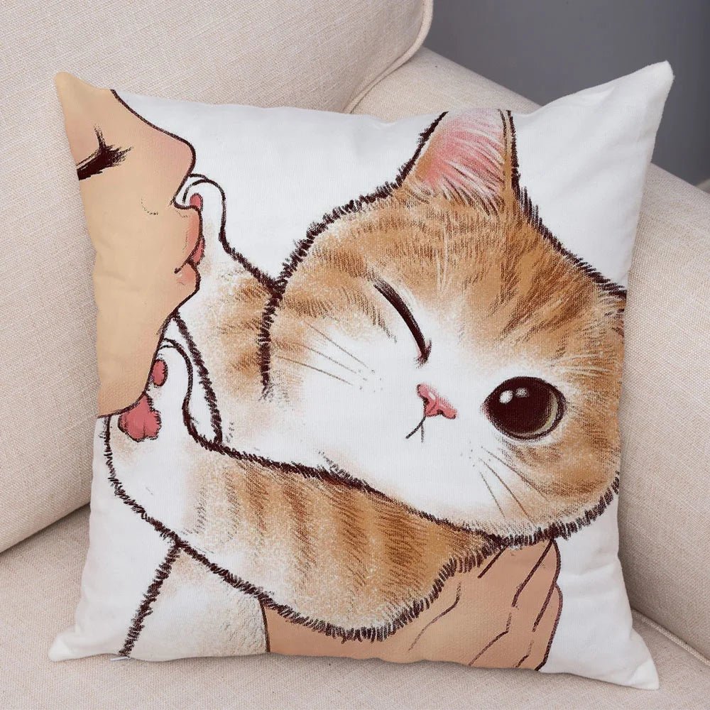 Charmante Katze Illustration Kissen Kissenbezug
