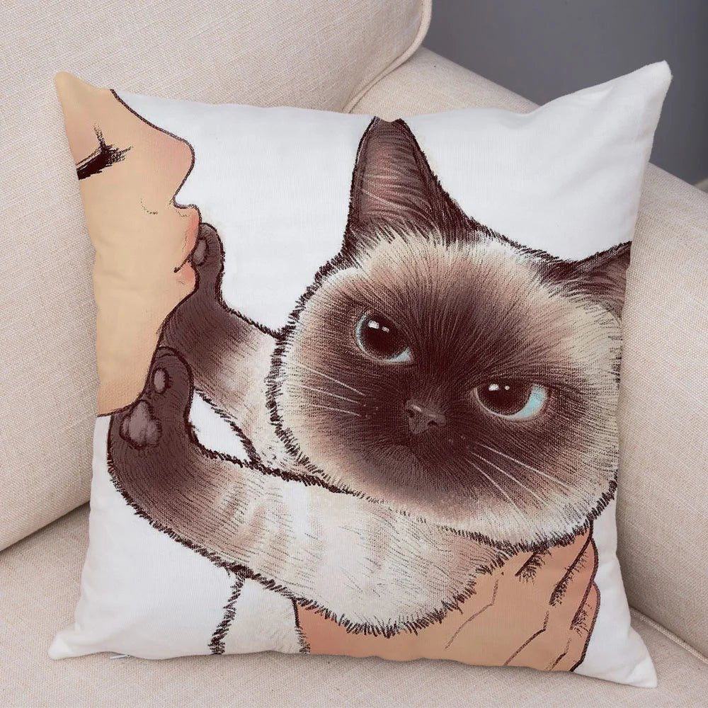 Charmante Katze Illustration Kissen Kissenbezug