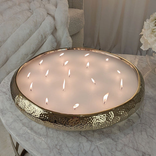 Sandsberg | LuxeLight XL Duftkerze – 17 Dochte von verzauberndem Duft & goldener Eleganz