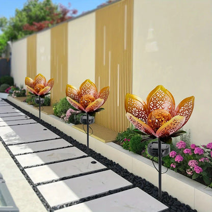 Sandsberg | Solar Gartenleuchte Lotusblume – Dekorative LED Außenbeleuchtung für Garten und Hof