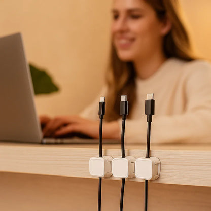 Sandsberg | Magnetischer Kabel-Organisator - Selbstklebendes Kabelmanagement 6er Set