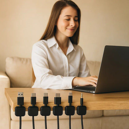 Sandsberg | Magnetischer Kabel-Organisator - Selbstklebendes Kabelmanagement 6er Set