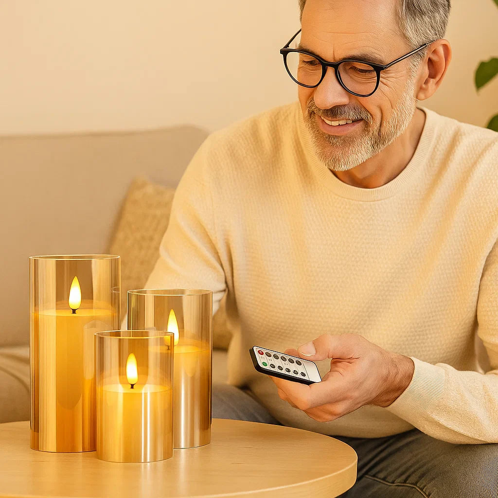 Sandsberg | Flammenlose LED Kerzen mit Ferbendinung