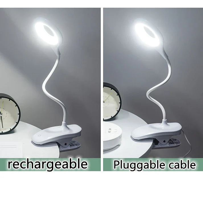 Sandsberg | Wiederaufladbare LED Tischlampe mit Clip – Einstellbare Schreibtischleuchte für Homeoffice und Studium