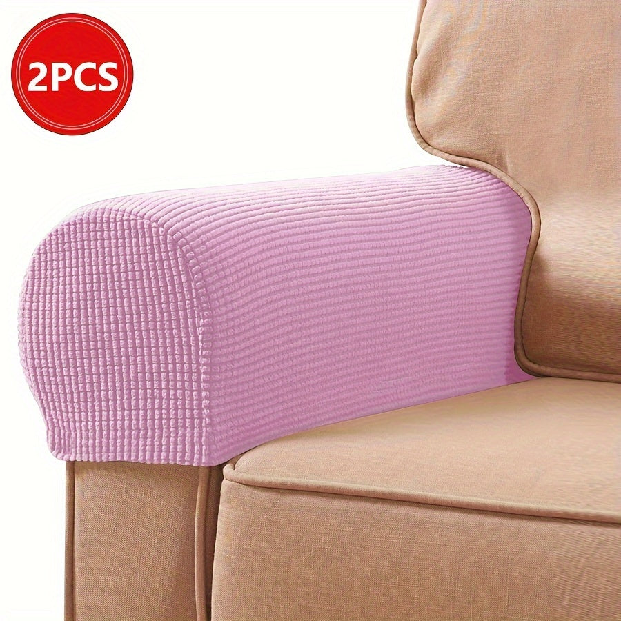2pcs/Set Stretch Armlehnenbezüge – Spandex-Armbezüge für Stühle, Couch und Sofa – Elastische Karomuster-Sesselbezüge für Wohnzimmer Wohnkultur
