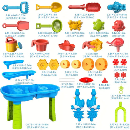 Sandsberg | 3-Layer Sand- und Wassertisch | Spaßiges und lehrreiches Spielset für Kinder im Alter von 1–5