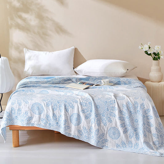 Bequeme Steppdecke aus reiner Baumwolle mit frischem Blumenmuster