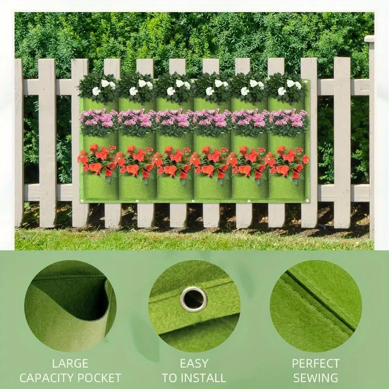 Sandsberg | Filz Pflanzensack für Vertikale Wandmontage – Drei-dimensionaler, Nicht-gewebter Pflanzbeutel