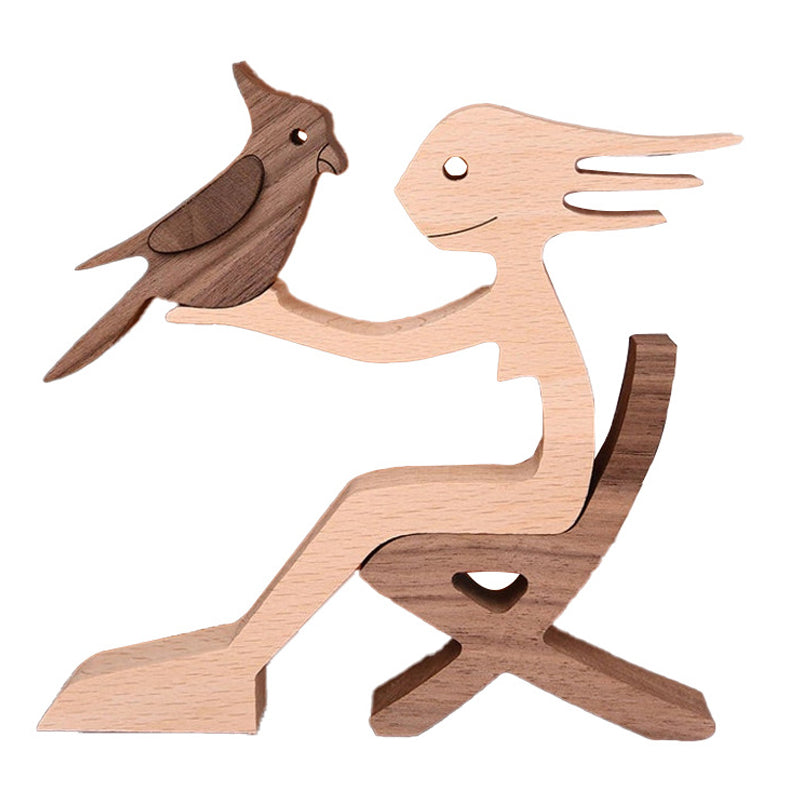 Sandsberg | Geschenk für Tierliebhaber - Holzskulptur Tischornamente - Die Liebe zwischen Ihnen und Ihrem pelzigen Freund