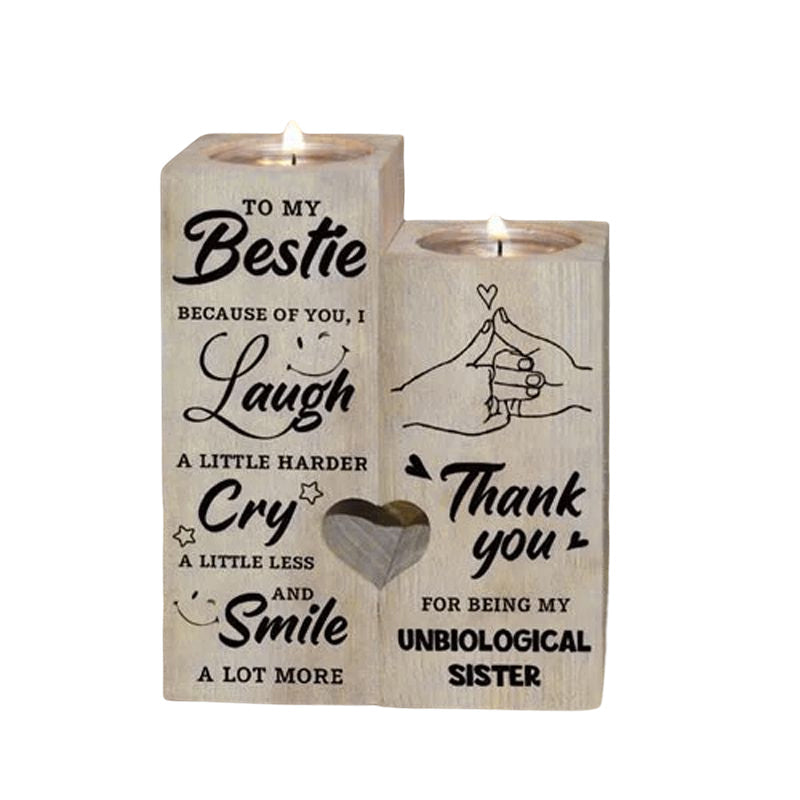 Sandsberg | Smile A Lot More - Holzkerzenhalter mit Kerze Geschenk für Ihre Lieben