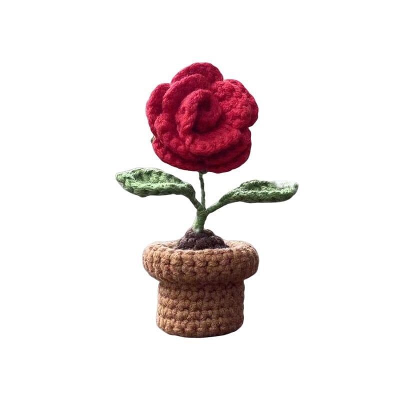 Handgemachte gestrickte Blumen