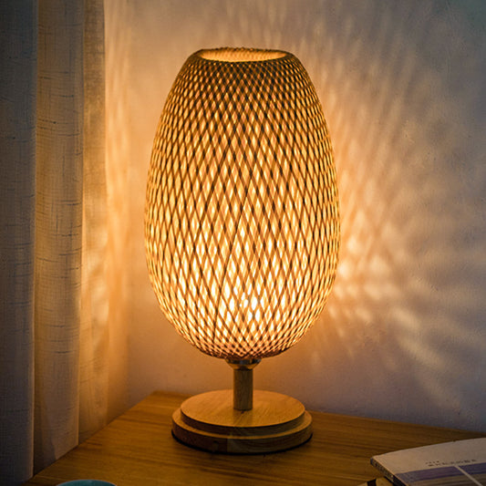 Bambus Gewebte Tischlampe im japanischen Stil Zen Schlafzimmer Wohnzimmer