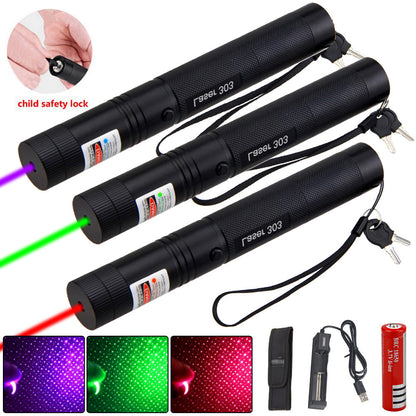 Sandsberg | Zelara-Power Laserpointer 303 - Wiederaufladbarer sichtbarer USB-Laserpointer mit hoher Leistung
