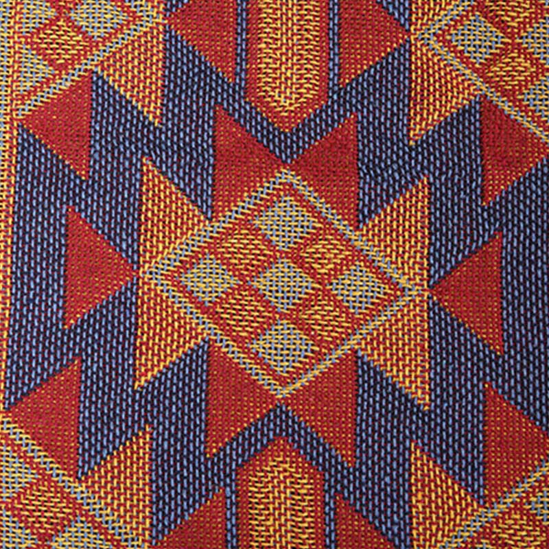 Bohemian Decke mit Quasten und Karomuster in verschiedenen Farben