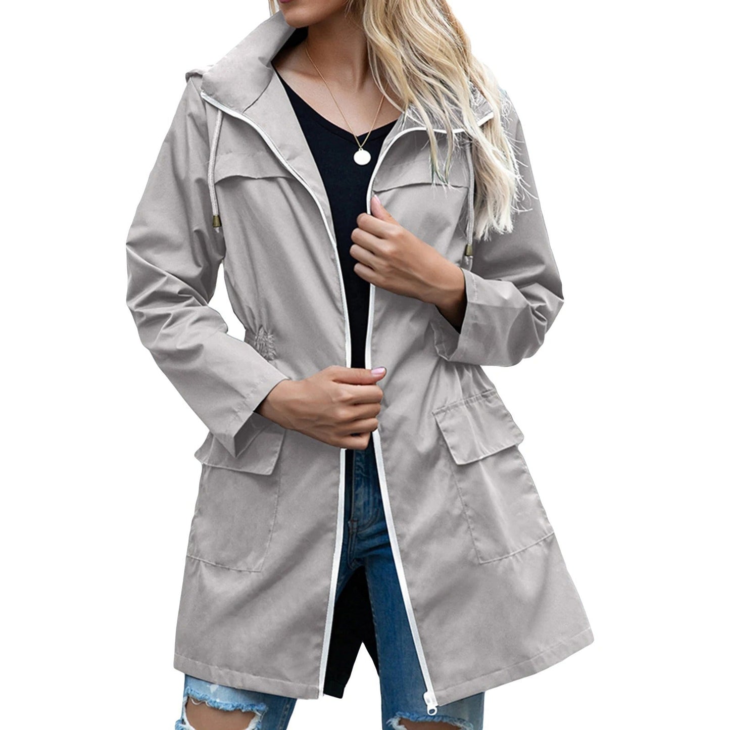 Leichte winddichte und wasserdichte lange Sommerjacke