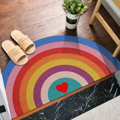 Willkommensmatte mit Regenbogen und hellfarbigem Wassermelonenprint