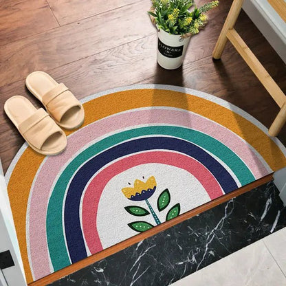 Willkommensmatte mit Regenbogen und hellfarbigem Wassermelonenprint