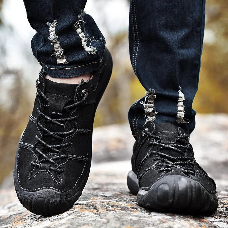 Braune Herren Freizeitschuhe Leder Bequem Atmungsaktiv Flach