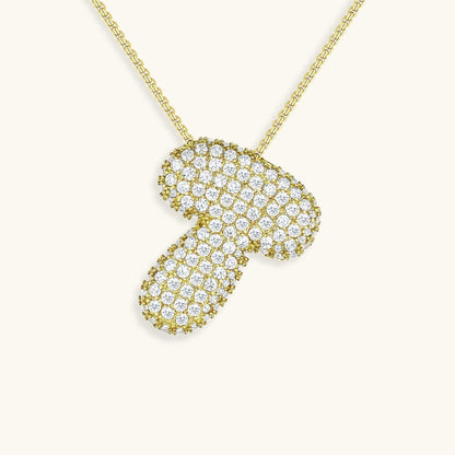 Bubble Initial-Diamant-Halskette