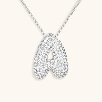 Bubble Initial-Diamant-Halskette