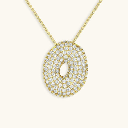 Bubble Initial-Diamant-Halskette