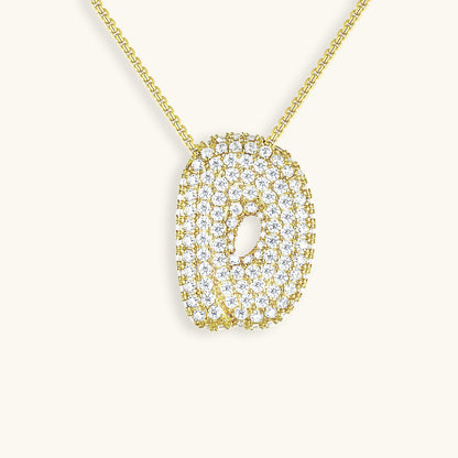 Bubble Initial-Diamant-Halskette