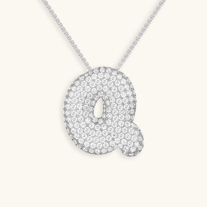 Bubble Initial-Diamant-Halskette