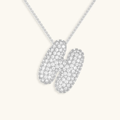 Bubble Initial-Diamant-Halskette