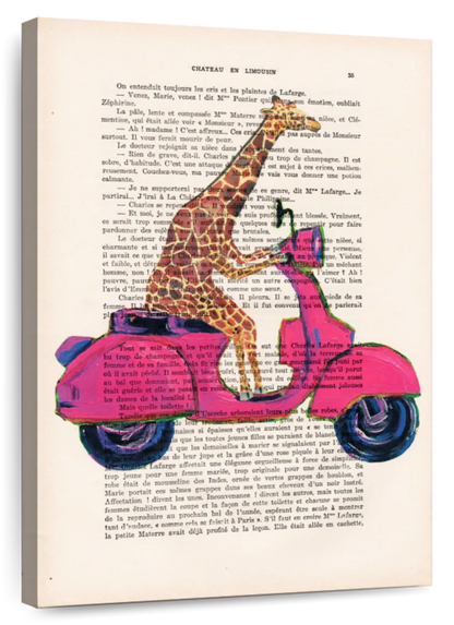 Sandsberg | Giraffe Auf Motorrad Wandkunst