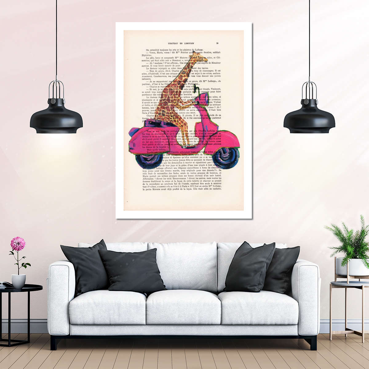 Sandsberg | Giraffe Auf Motorrad Wandkunst