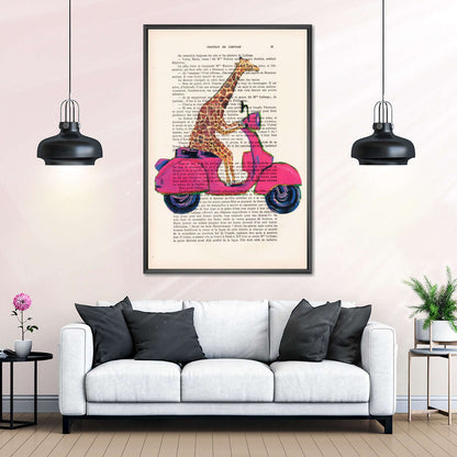 Sandsberg | Giraffe Auf Motorrad Wandkunst