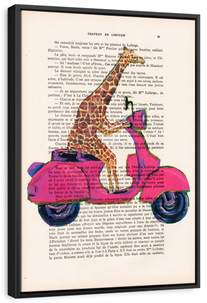 Sandsberg | Giraffe Auf Motorrad Wandkunst