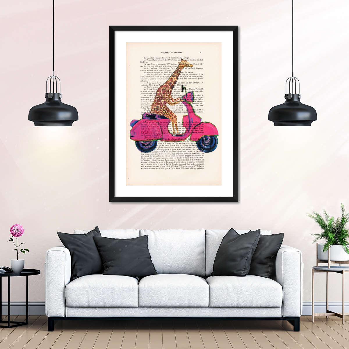 Sandsberg | Giraffe Auf Motorrad Wandkunst